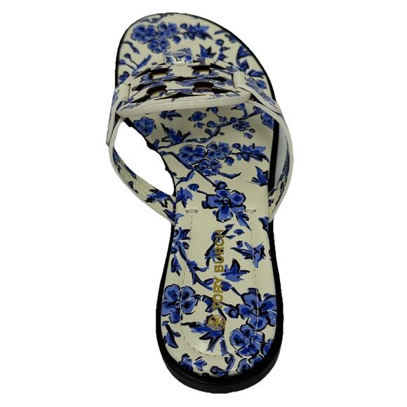 Tory Burch Miller sandal Blue white branches 7.5 - Picture 7 of 10